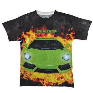 BILLIE EILISH Lamborghini Fire T-shirt Tie Dye Sports Car Rare Limited Edition S
